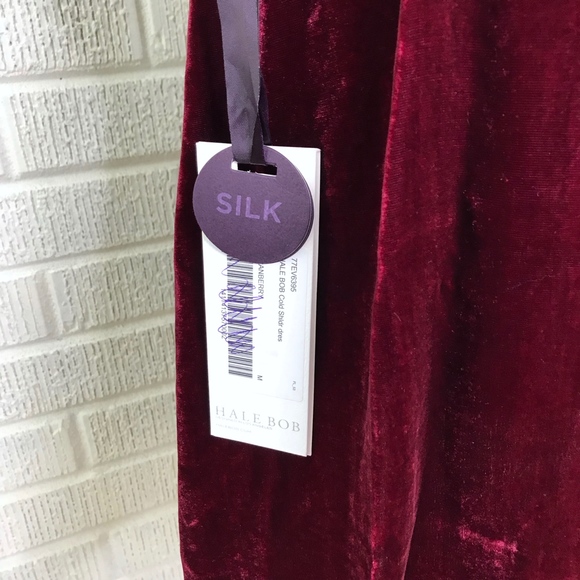 Hale Bob Amata Silk Mini Dress Velvet Cranberry M - Picture 6 of 8